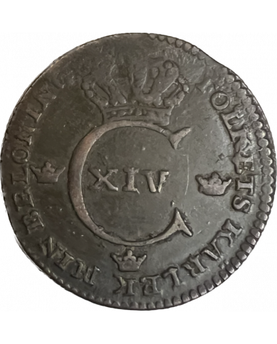 Karl XIV Johan 1/4 skilling 1827