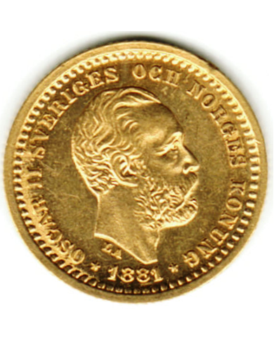 Oscar II 5 kr guld 1881