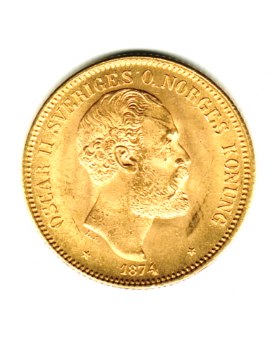 Oscar II 20 kr guld 1874