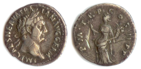 Dinar Trajanus, 98-117 e.Kr.